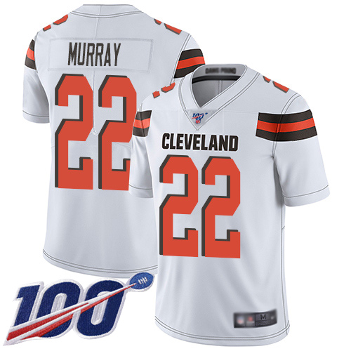 Cleveland Browns Eric Murray Men White Limited Jersey #22 NFL Football Road 100th Season Vapor Untouchable